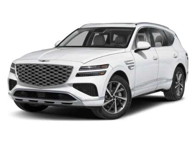 2026 Genesis GV80 3.5T PRESTIGE in Makalu Gray — front three-quarter view