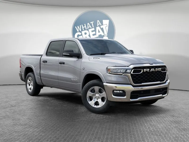 2026 RAM 1500 Big Horn/Lone Star in Billet Silver Metallic Clear-Coat Exterior Paint — front three-quarter view