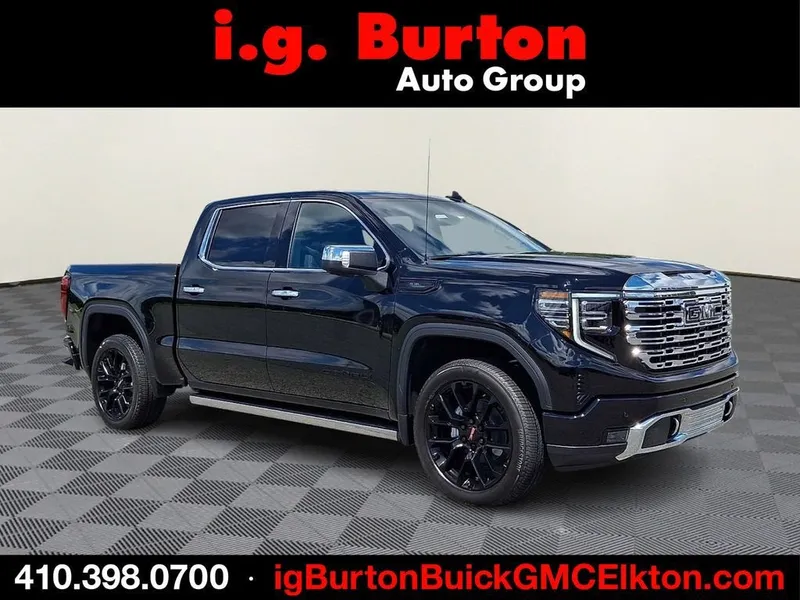 2026 GMC Sierra 1500 Denali in Onyx Black — front three-quarter view