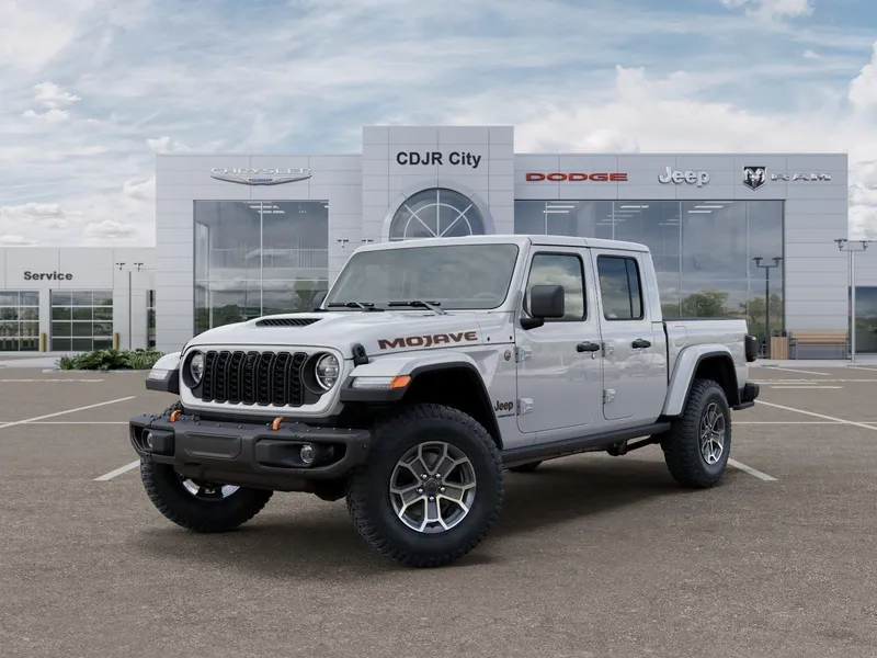 2026 Jeep Gladiator GLADIATOR MOJAVE X 4X4 in Bright White Clear-Coat Exterior Paint — front three-quarter view