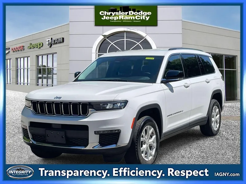 2023 Jeep Grand Cherokee L Limited 4x4 in Bright White Clearcoat — front three-quarter view