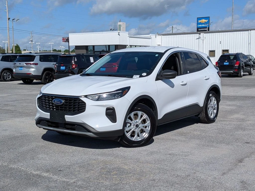 2024 Ford Escape Active in White — front three-quarter view