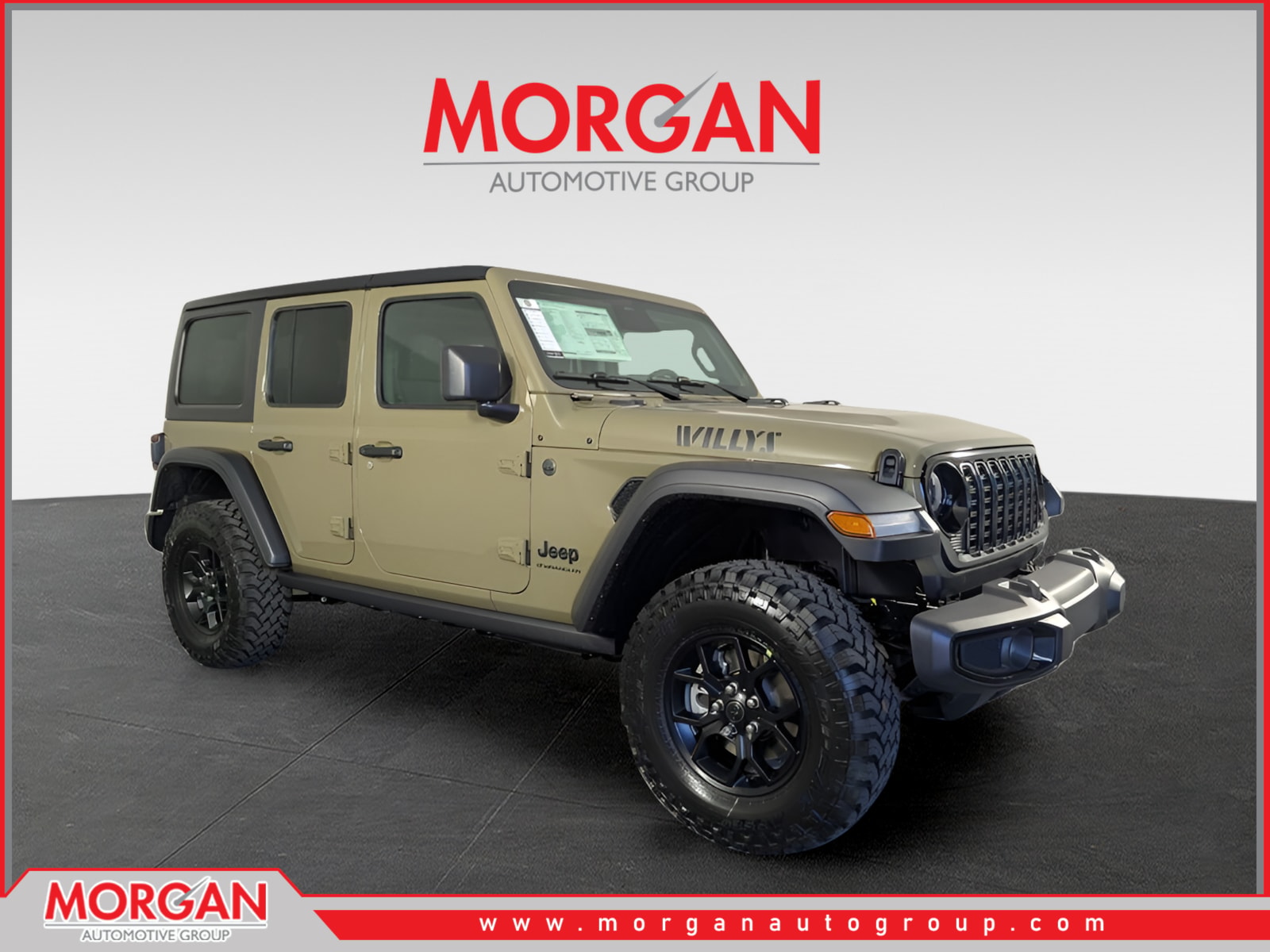 2026 Jeep Wrangler Willys in Green — front three-quarter view