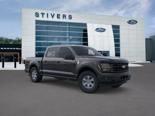 2026 Ford F-150 XLT in Black — front three-quarter view
