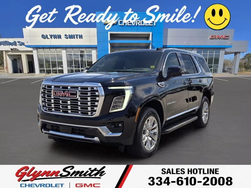 2026 GMC Yukon Denali in Onyx Black — front three-quarter view