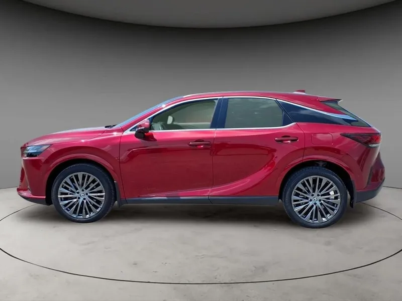 2024 Lexus RX 350 Luxury in Matador Red Mica — front three-quarter view