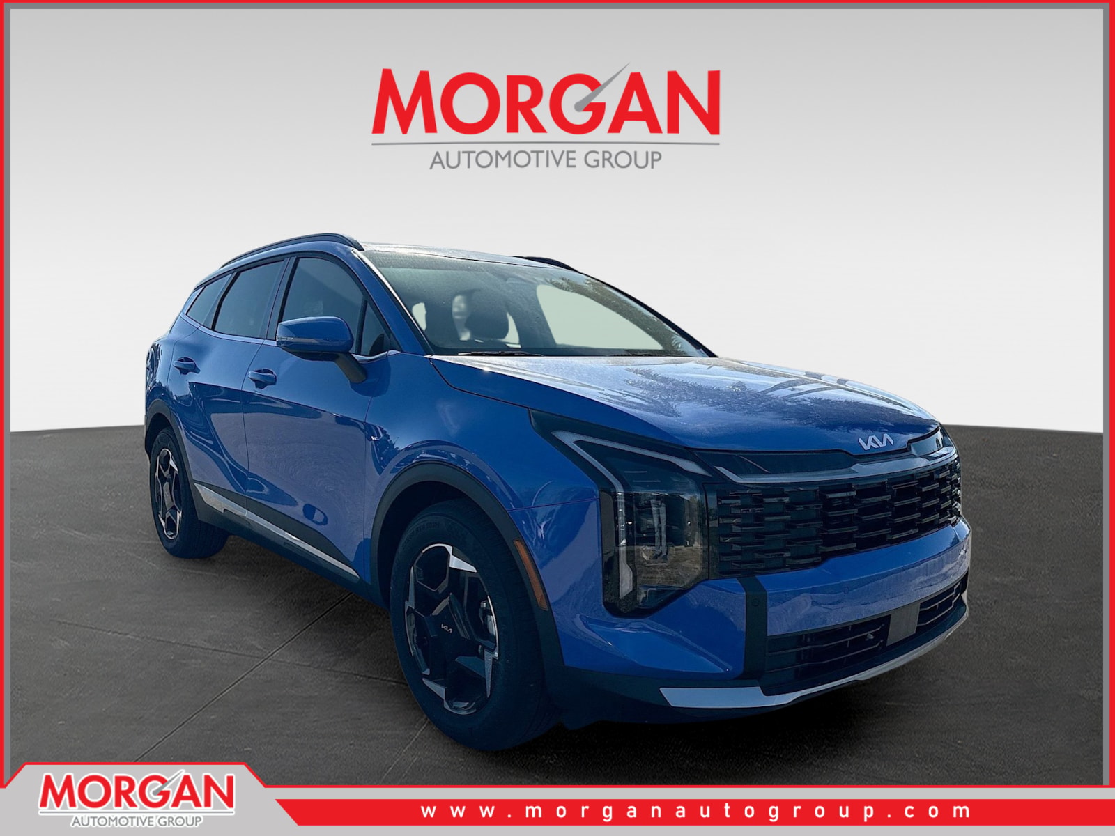 2026 Kia Sportage EX in Nebular Blue — front three-quarter view