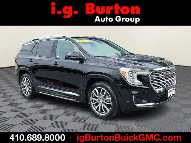 2024 GMC Terrain Denali in Ebony Twilight Metallic — front three-quarter view
