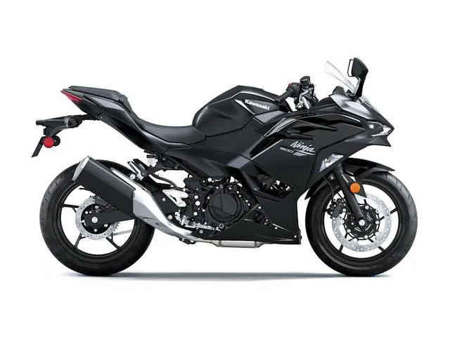 2026 Kawasaki Ninja® 500 Metallic Flat Spark Black — front three-quarter view