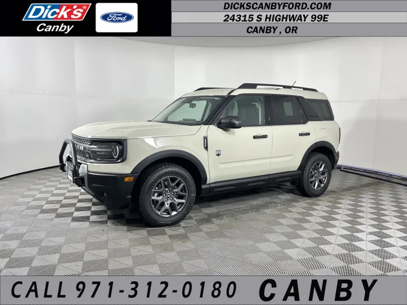 2025 Ford Bronco Sport Big Bend in Desert Sand — front three-quarter view