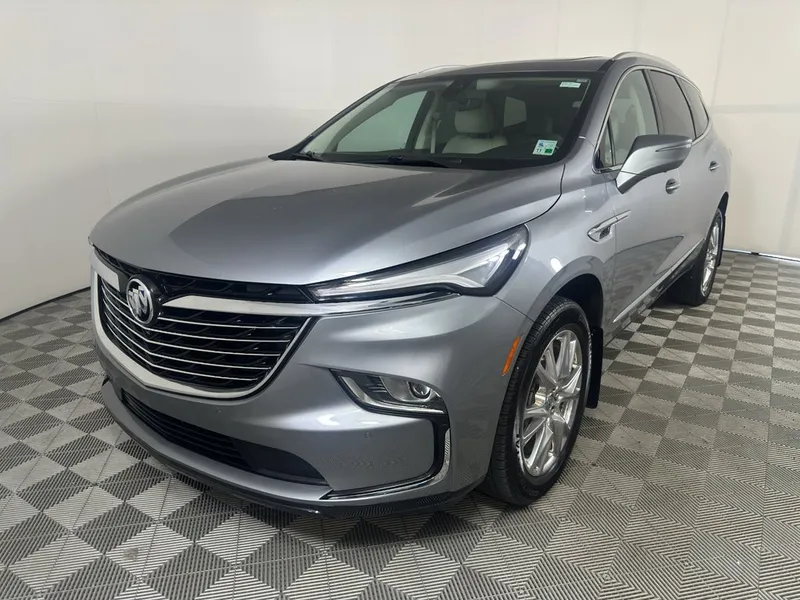 2024 Buick Enclave Essence in Moonstone Gray Metallic — front three-quarter view