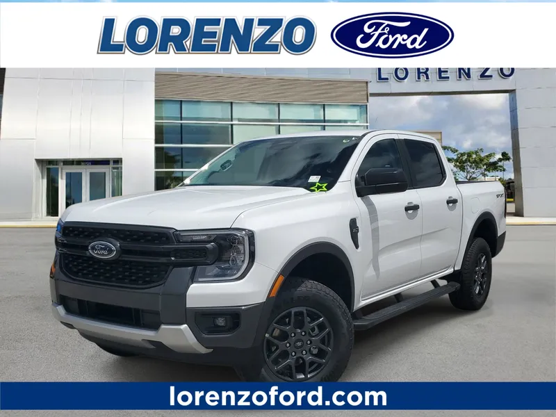 2026 Ford Ranger XLT in Oxford White — front three-quarter view