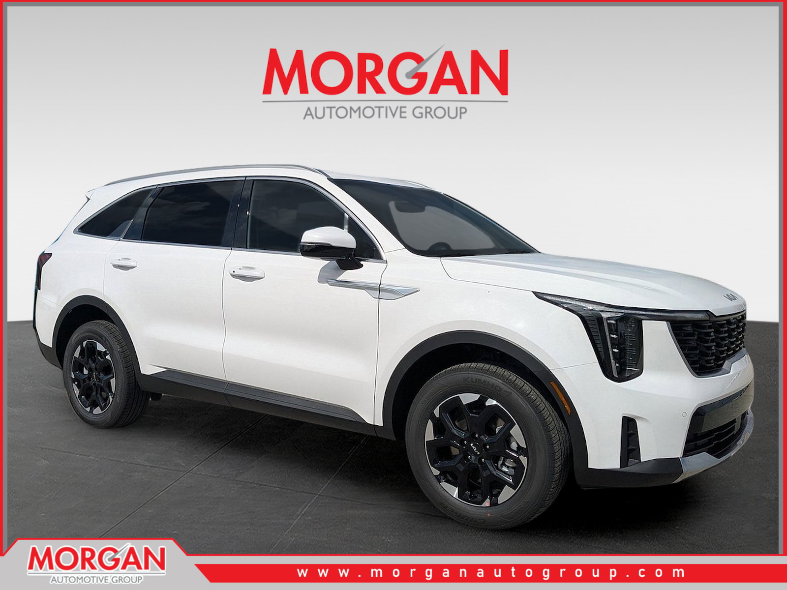 2026 Kia Sorento S in Glacial White Pearl — front three-quarter view