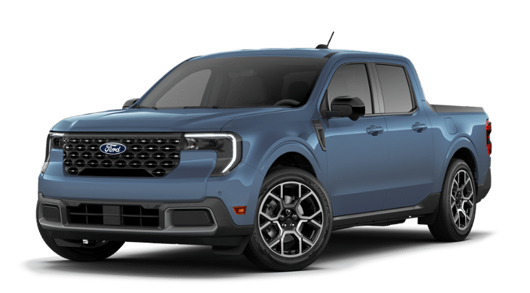 2026 Ford Maverick Lariat in Azure Gray Metallic — front three-quarter view