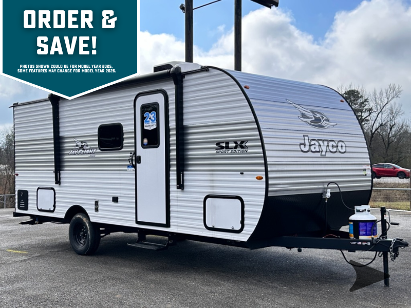 2026 Jayco Jay Flight SLX — front three-quarter view