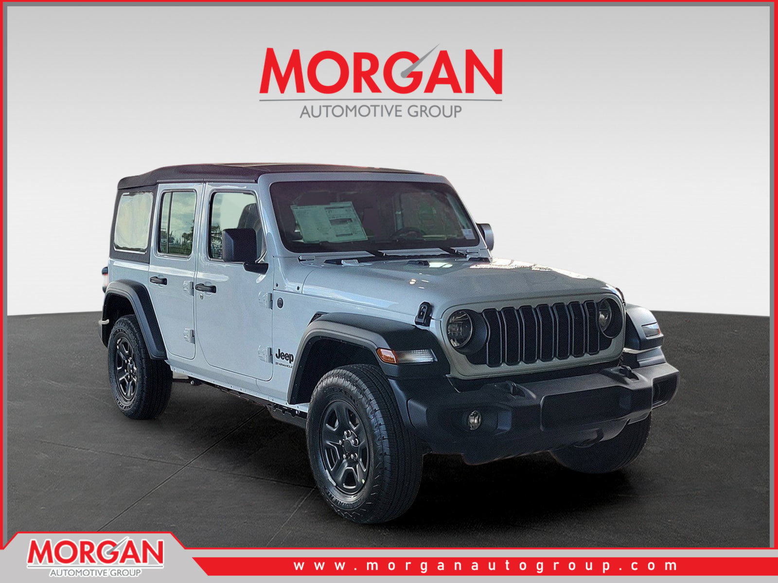 2026 Jeep Wrangler Sport in Bright White Clearcoat — front three-quarter view