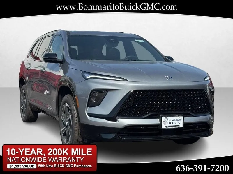 2026 Buick Enclave Sport Touring in Moonstone Gray Metallic — front three-quarter view