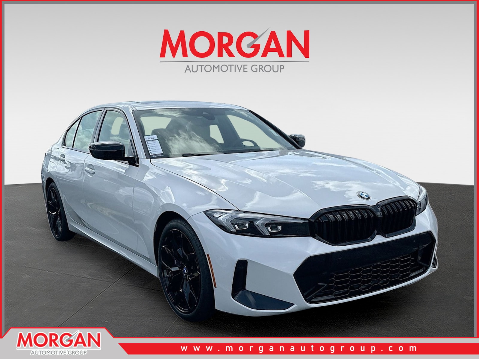 2026 BMW 3 Series 330i in White — front three-quarter view