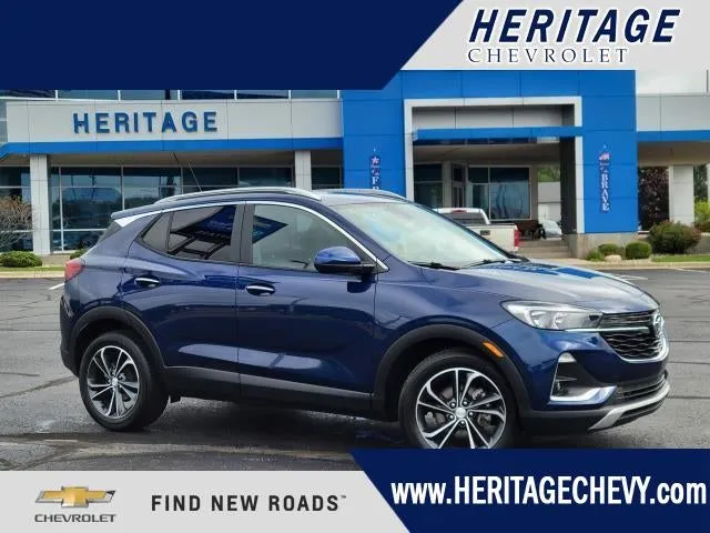 2023 Buick Encore GX Select in Sapphire Metallic — front three-quarter view