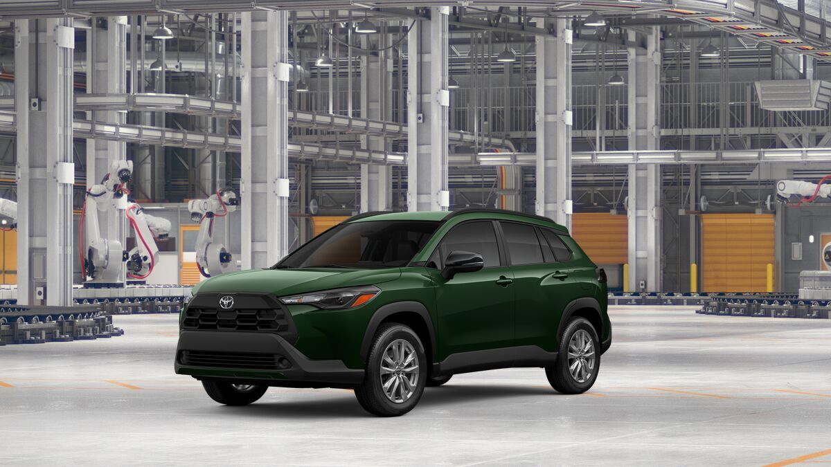 2026 Toyota Corolla Cross LE in Cypress — front three-quarter view