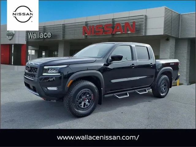 2026 Nissan Frontier PRO-4X in Super Black Kh3 — front three-quarter view