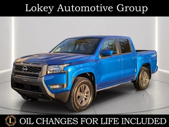2025 Nissan Frontier SV in Bluestone Pearl — front three-quarter view