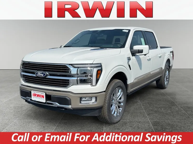 2026 Ford F-150 King Ranch in White — front three-quarter view