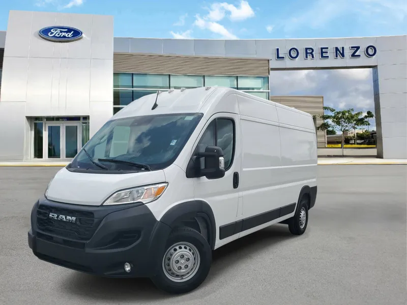 2026 RAM ProMaster Cargo Van Tradesman in Bright White Clearcoat — front three-quarter view