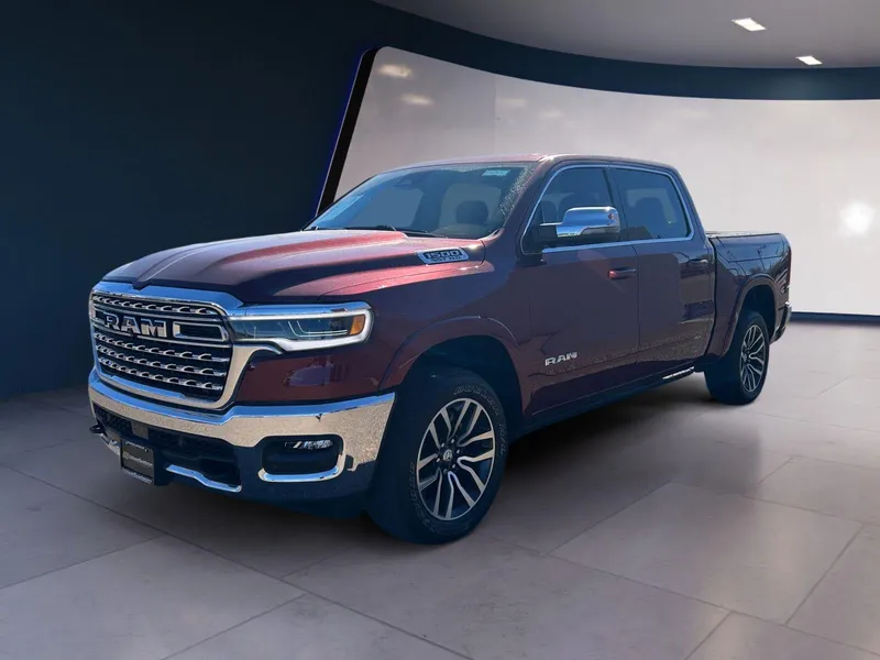 2025 RAM 1500 Limited Longhorn Crew Cab 4x4 5'7" Box in Red — front three-quarter view