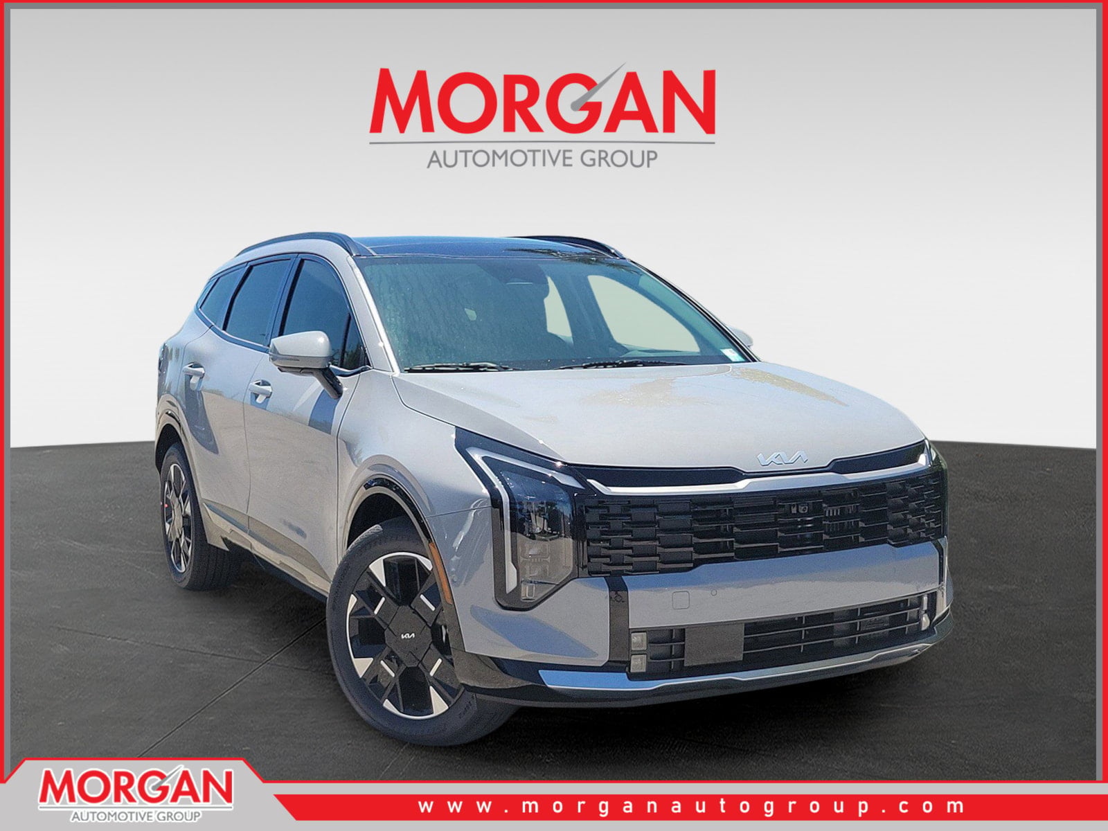 2026 Kia Sportage Hybrid SX-Prestige in Wolf Gray — front three-quarter view