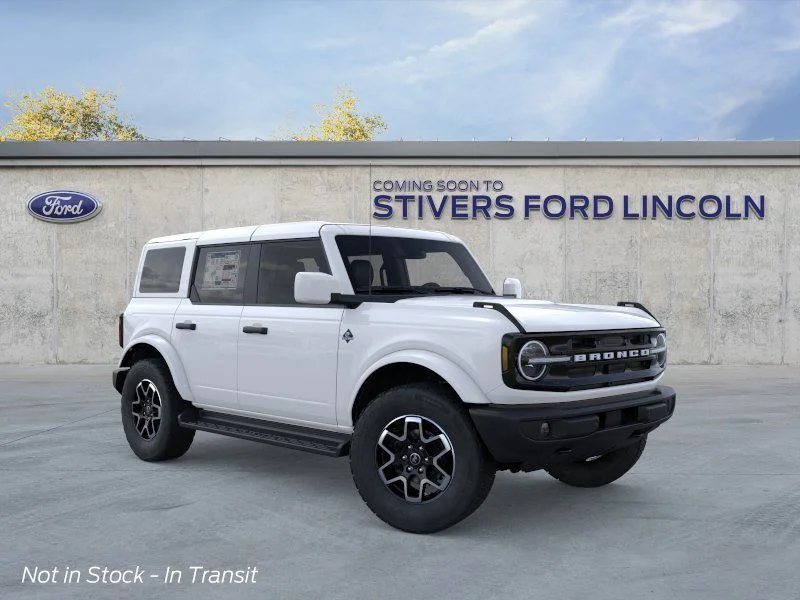 2026 Ford Bronco Outer Banks in Oxford White — front three-quarter view