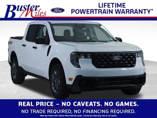 2026 Ford Maverick XLT in Oxford White — front three-quarter view