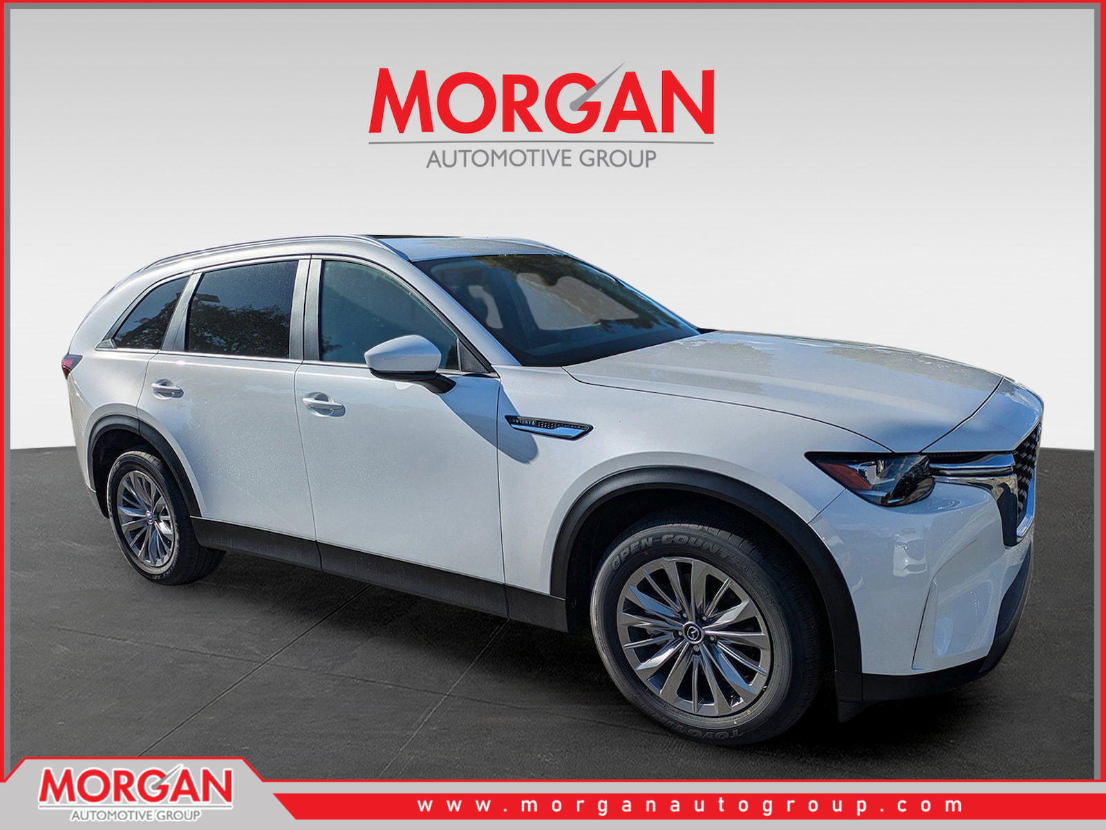 2026 Mazda CX-90 Select in Rhodium White Premium — front three-quarter view