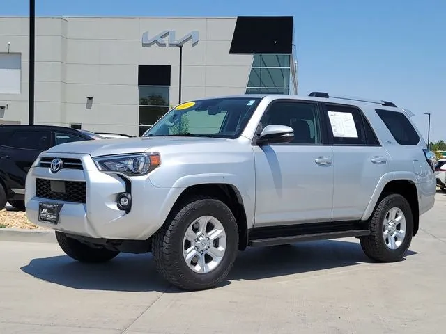 2021 Toyota 4Runner SR5 Premium in Classic Silver Metallic — front three-quarter view